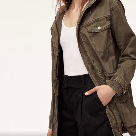 Artizia Talula Azure Skies Trooper Hooded Military Jacket Olive Army Green XS - Picture 2 of 6